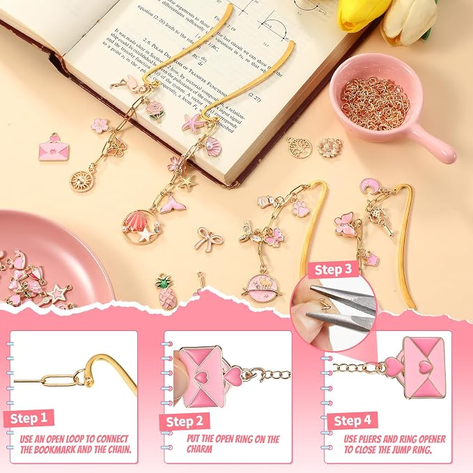 Tudomro 250 Pcs Metal Bookmarks Making Kit, DIY Metal Bar Bookmark Kit - Image 3