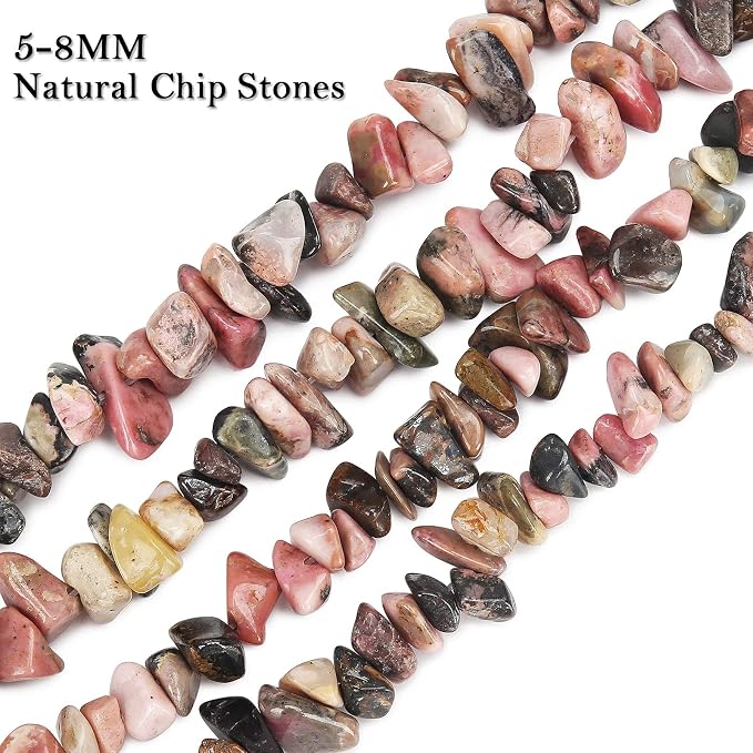 456 PCs Natural Chip Stone Beads, 5-8mm Irregular Multicolor Gemstones Loose - Image 3