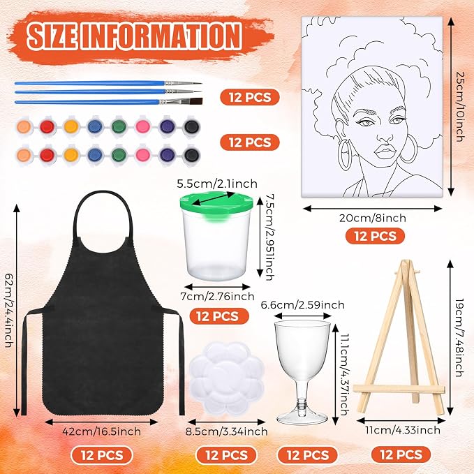 Sherr 96 Pcs 12 Sets Pre Drawn Canvas Kit - Image 2