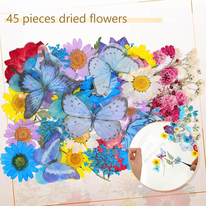 TaoBary 91 Pcs DIY Handmade Transparent Dried Flower Bookmark Set Include - Image 5