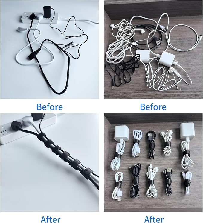 200 PCS 6 Inches Black Reusable Cable Ties, Adjustable Cord Straps, Cable - Image 3