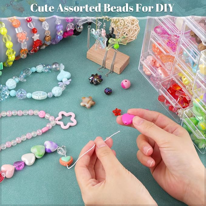 400-450PCS TINKRSTUFF Assorted Acrylic Beads - Image 5