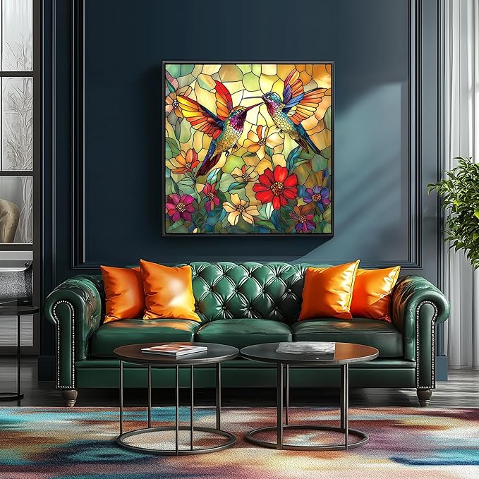Vintage Paint Hummingbird Flower 500 Piece Puzzles - Image 4