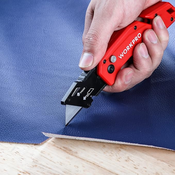 WORKPRO Folding Utility Knife, Quick Change Blade, Lightweight Nylon Handle - Image 6