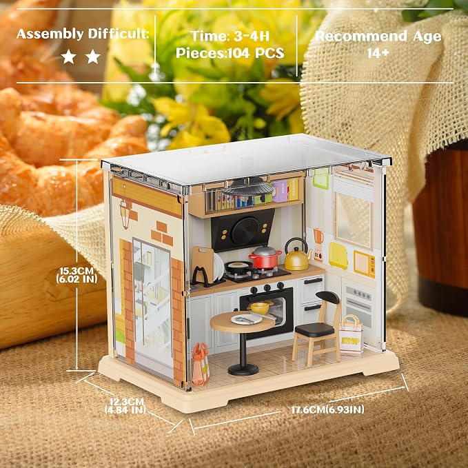 Kitchen Miniature House Kit, Mini Model Kits - Image 4