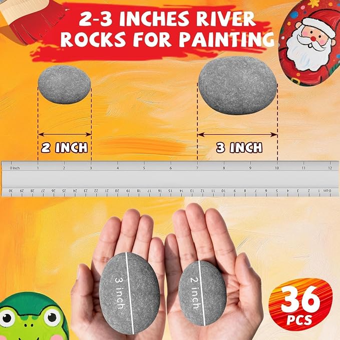 ReePlan 36PCS Rocks for Painting, 2-3 Inches Natural Smooth River Rocks for - Image 2