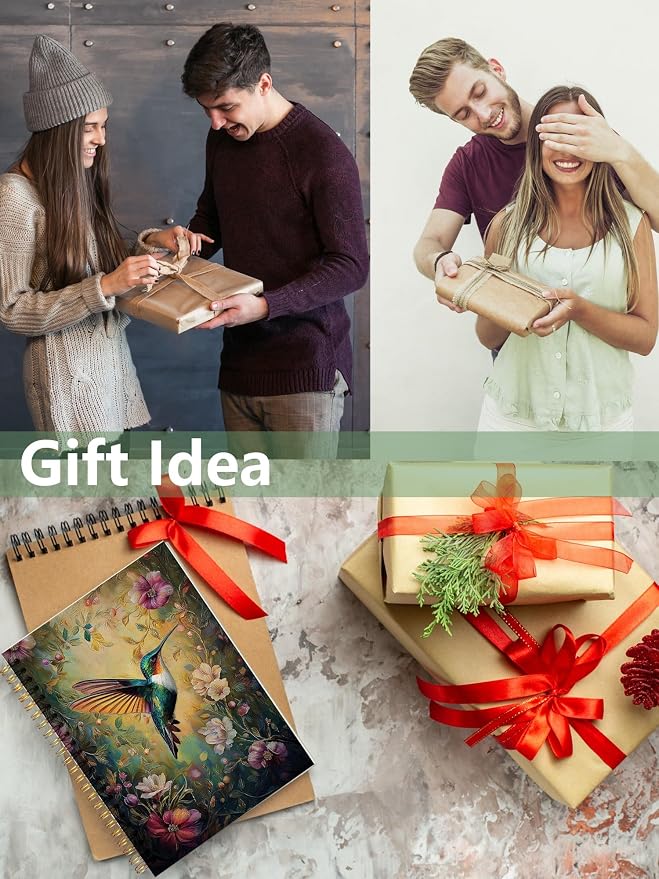 BitKan Vintage Hummingbird Bird Birding Spiral Notebook - Image 6