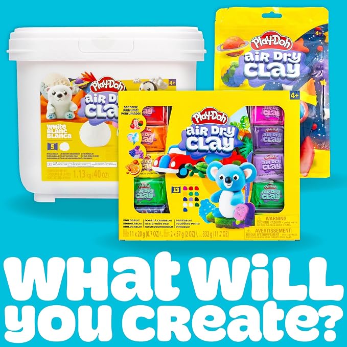 Play-Doh Air Dry Clay Bucket, 2.5 lb. of Paintable White Modeling Clay - Image 8