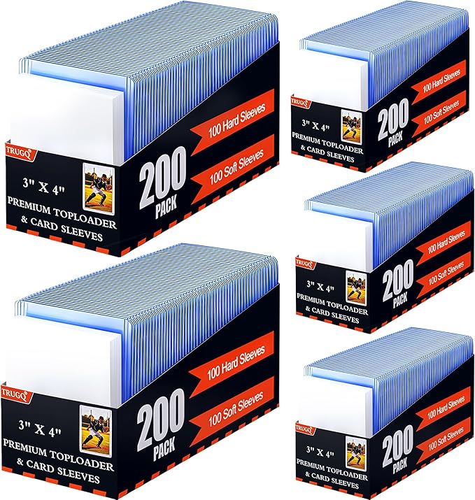 1000 Card Sleeves Toploads for Cards, Premium Standard Size Trading Hard by TRUGQCardGuardians