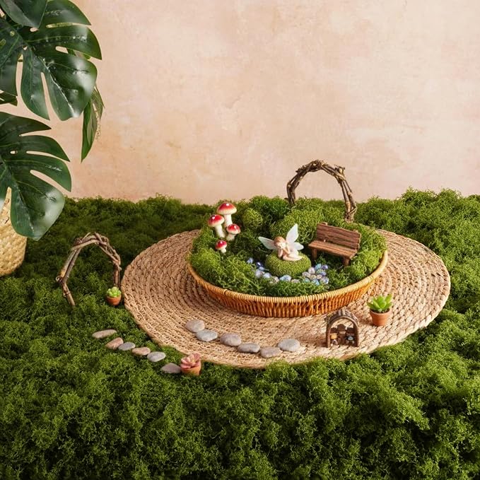 USMOLA Fake Moss Mat, Artificial Moss Table Runner - Image 5