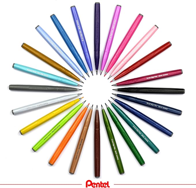 Pentel Fude Touch Sign Pen, Felt Pen Like Brush Stroke - Image 7