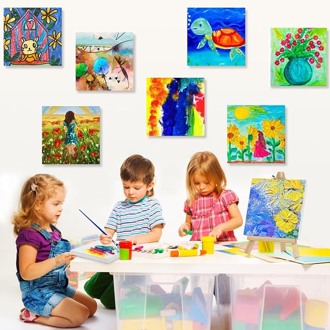 32PCS Mini Canvases for Painting – 3 x 3 in Bulk Small Square Stretched Canvases - Image 7