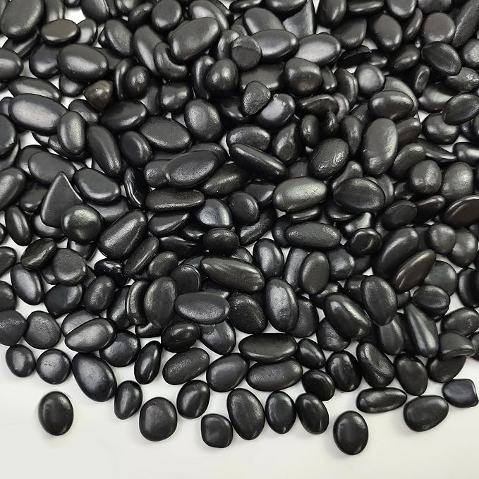 FANTIAN Black Pebbles for Indoor Plants, 3/8 inch Small Bag Stones, Decorative by FANTIAN-GardeningMakesLifeBetter