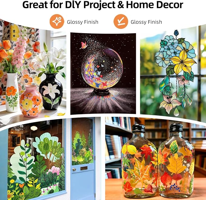 Colorful 14 Colors Stain Glass Paint Set - Image 4