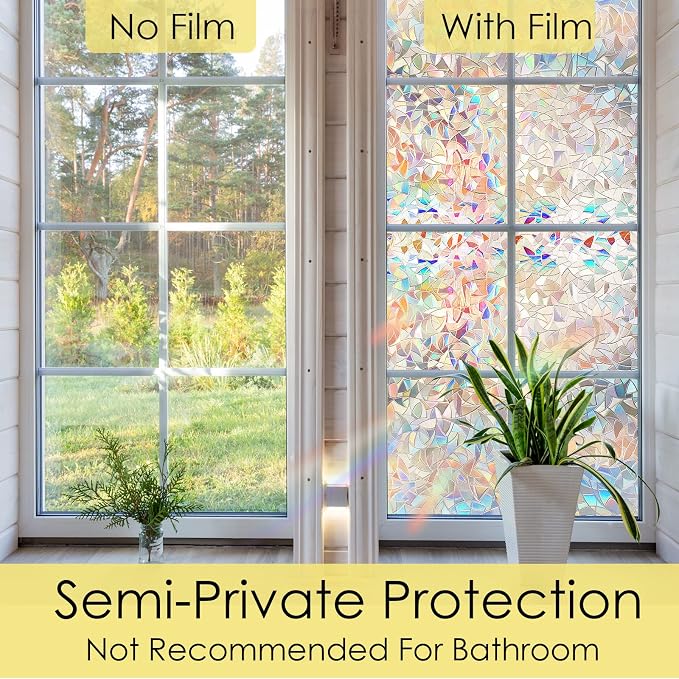 STATINT Stained Glass Privacy Film, UV Blocking Rainbow Static Cling - Image 4