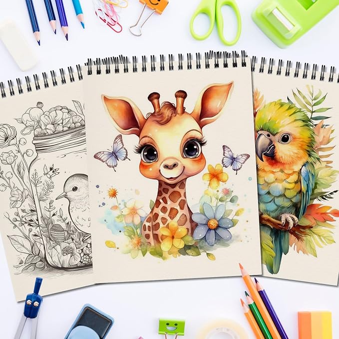 OSIMIG 10 Pack 5.5" x 8.5" Sketch Books, 300 Sheet Drawing Paper, Mini - Image 4