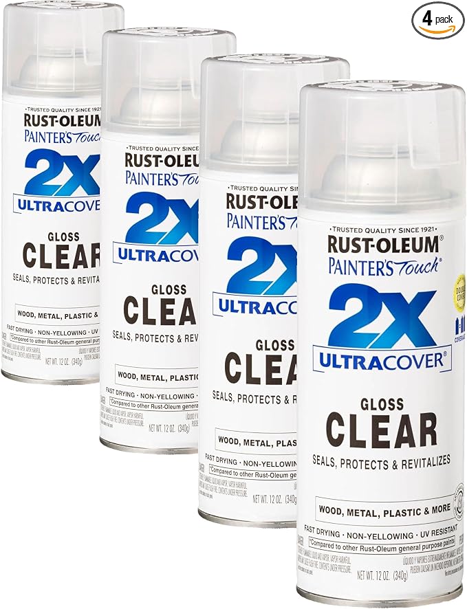 Rust-Oleum 334029 Painter's Touch 2X Ultra Cover Spray Paint, 12 oz, Gloss Clear by Rust-Oleum