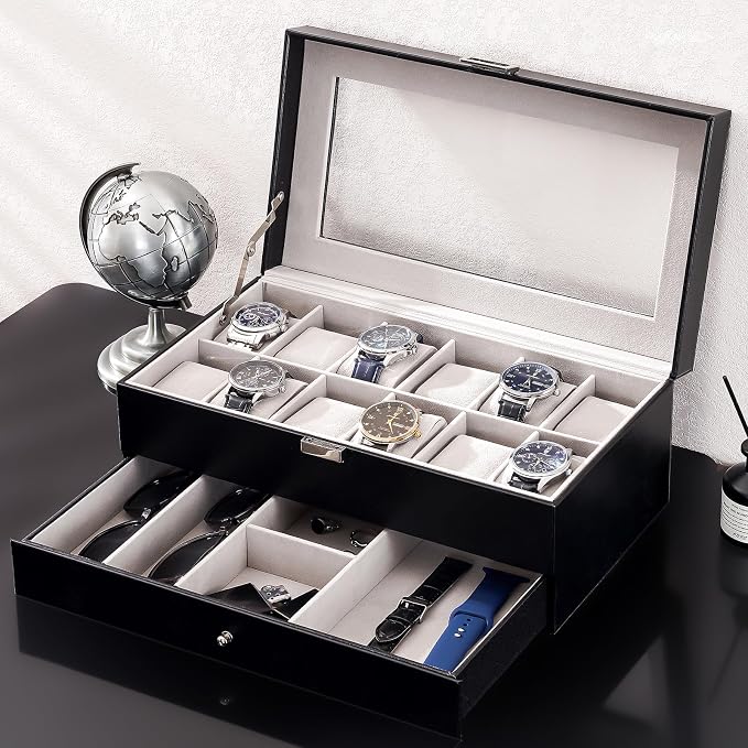 ProCase Watch Box, 12 Slot Mens Watch Case - Image 5