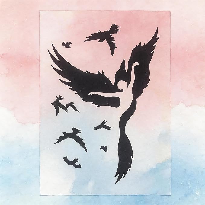 TIAMECH A4 Reusable Phoenix Flying Birds Stencil - Image 3