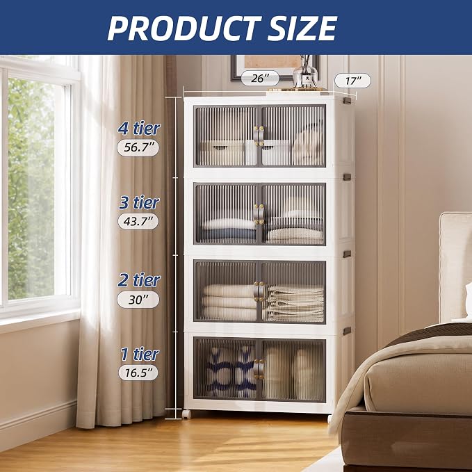 SAILUN 116Gal/464Qt Stackable Storage Bins Folding Collapsible Storage Bins - Image 6