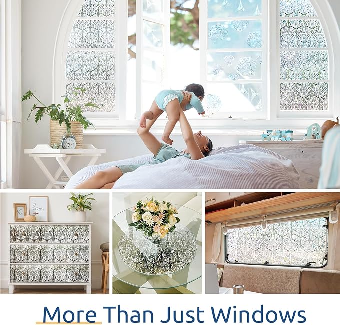 rabbitgoo Window Privacy Film, Diamond Pattern, 17.5" x 78.7" | Stained Glass - Image 9