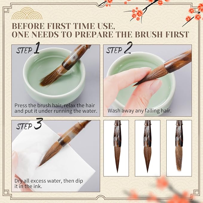 14 Pieces Chinese Calligraphy Brushes Gift Set Painting Brushes Watercolor - Image 4