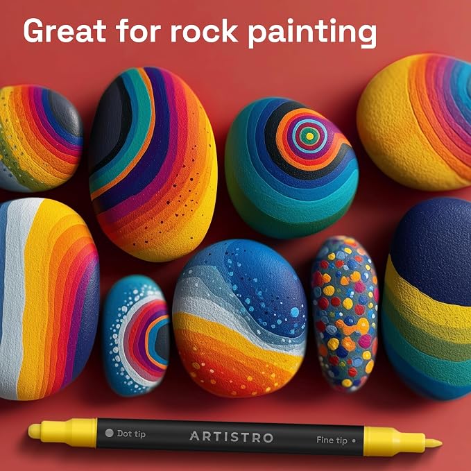 ARTISTRO 12 Precision Dual-Tip Acrylic Paint Markers – Paint Pens Set - Image 8