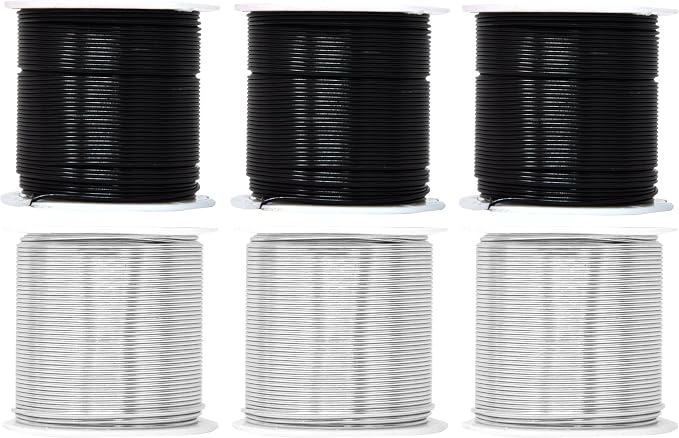 Mandala Crafts 18 Gauge Silver Tone Black Anodized Aluminum Craft Wire | 450 FT - Image 2