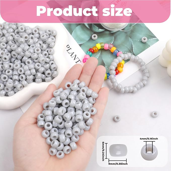Plastic Pony Beads, for Bracelet, Hair Braiding, Friendship Bracelets, Jewelry - Image 2
