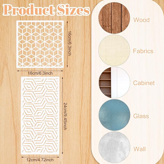 24Pcs Geometric Stencils for Painting, Reusable Abstract Layering Stencils for - Image 2
