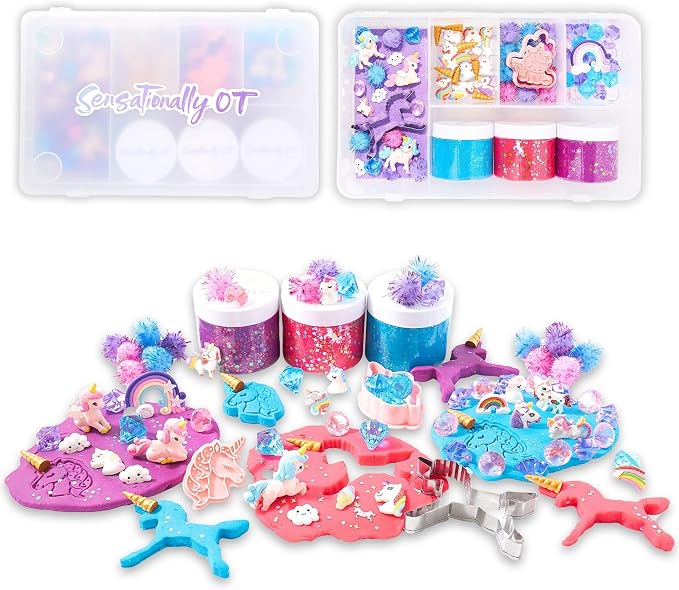 Unicorn Sensory Dough Kit Non-Toxic Dough by SensationallyOT