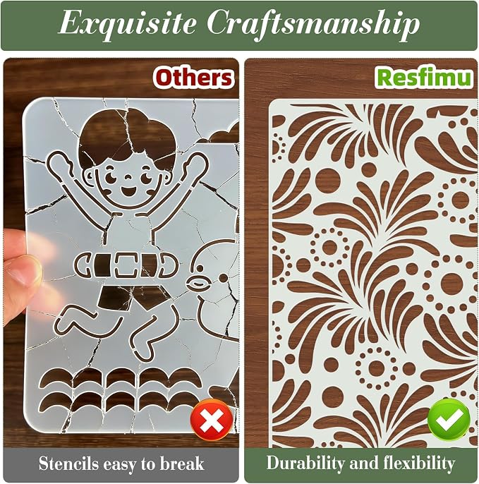Texture Stencils for Crafts Reusable 16Pcs Stencils | DIY Art Painting Stencil - Image 3