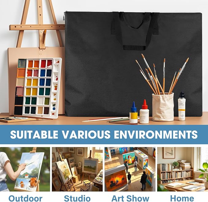 ZKOO Large Size Art Portfolio Bag, Light Weight Art Canvas Portfolio Case - Image 7