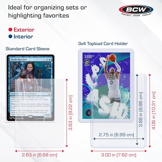 BCW 50-Count Topload Card Holders & 100-Count Trading Card Sleeves | Protects - Image 3