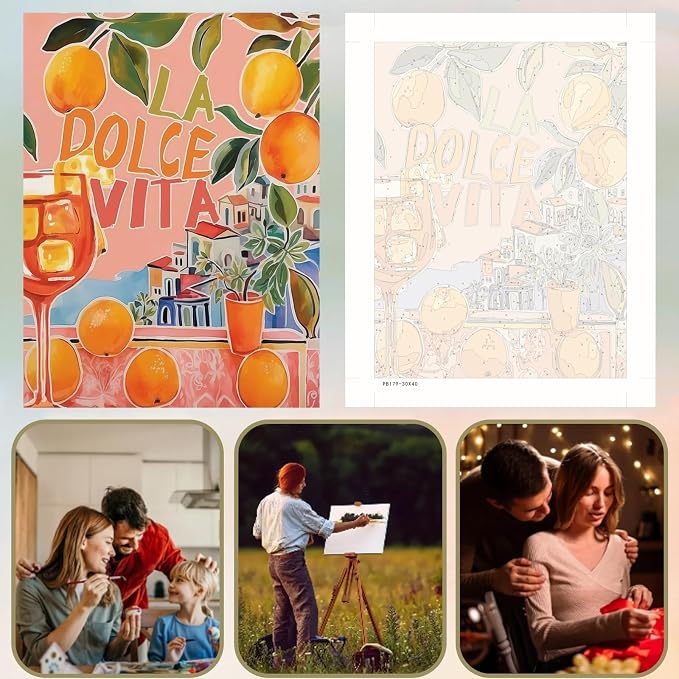 5DDIYART Abstract Landscape Oranges Paint by Numbers - Image 6