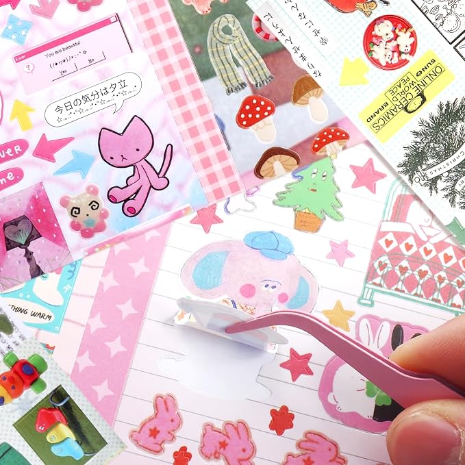 Tmtains 30 Sheets Kawaii Japanese Sticker Book Manga Books Style Writable Note - Image 6