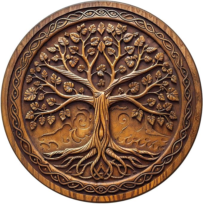Tree of Time Puzzles Adults Gifts Wooden 100 Pieces 8.5 * 8.5in by Jollitot