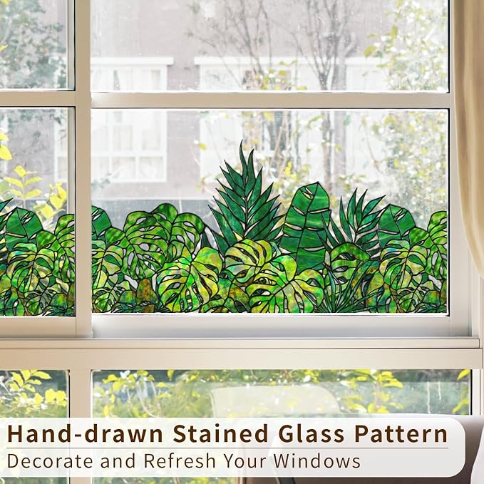Original Hand Drawn Window Cling Film Stained Glass Border - Image 2