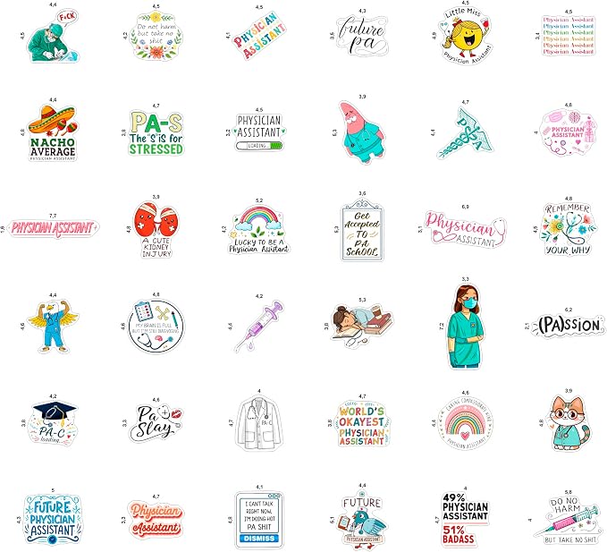 100Pcs Physician Assistant Stickers - Image 3