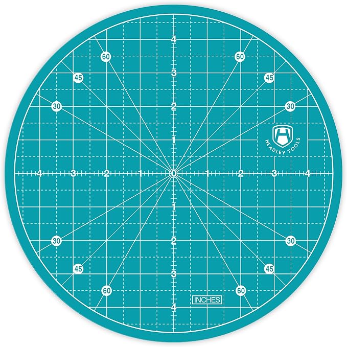 Headley Tools 10"x10" Round Rotating Cutting Mat, Self Healing Mat by HeadleyTools