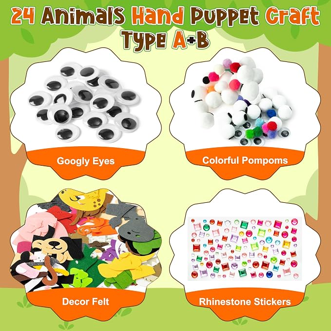 WATINC 24Pcs Hand Puppet Making Kit - Image 2
