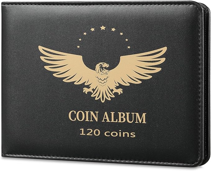 MUDOR 120 Pockets Coin Collection Book, PVC FREE Silver Dollar Coin Holder | by MUDOR