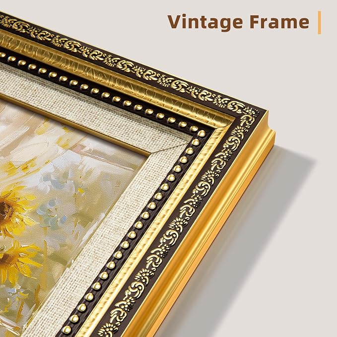 HappyHapi 5x7 Picture Frame Gold, Vintage Frames, 1 Pack | Vintage Picture - Image 2