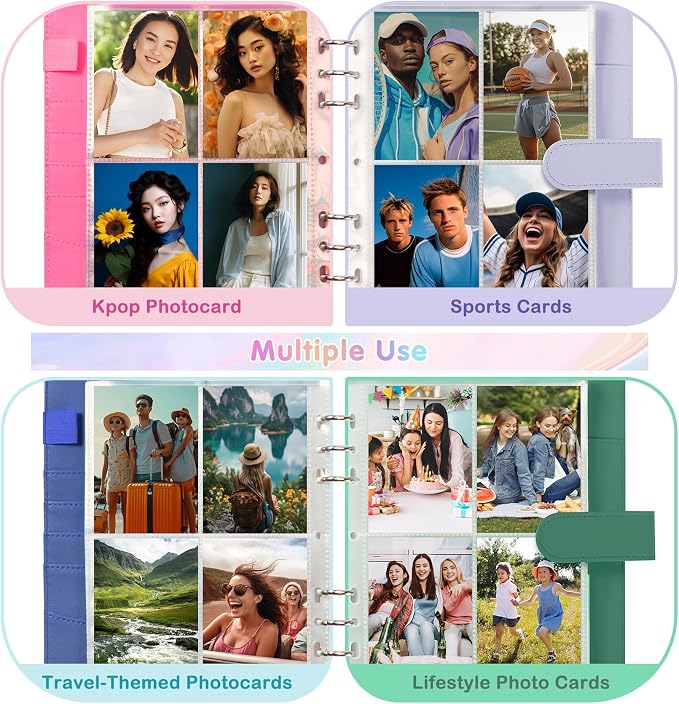 A5 Photocard Holder and Binder, PU Leather 6-Ring Album - Image 7