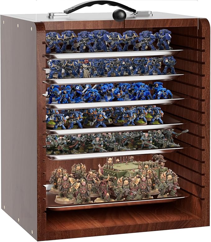 Miniature Storage Case for Collectibles Miniatures, Wooden Display Cases by WELIDAY