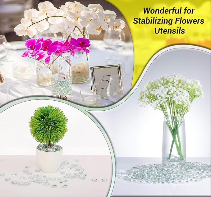 ARSUK Flat Glass Marbles, Fish Tank Rocks, Table Scatter, Glass Pebbles - Image 3