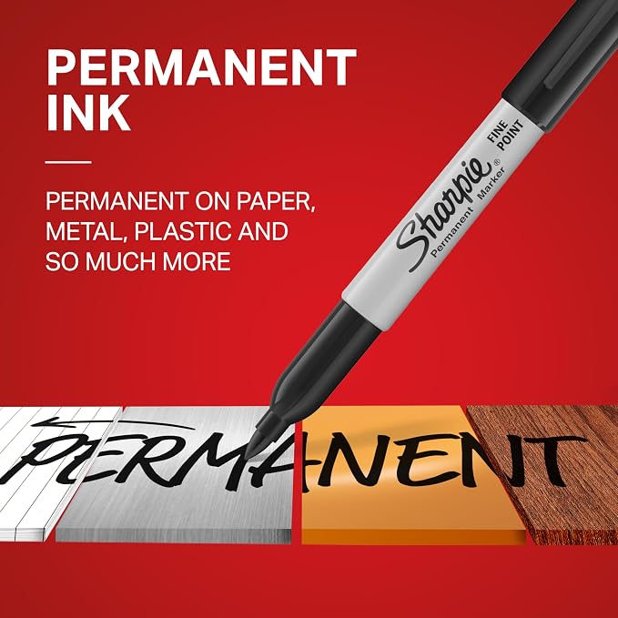 Sharpie Permanent Markers, Fine Tip, Fade Resistant, - Image 2