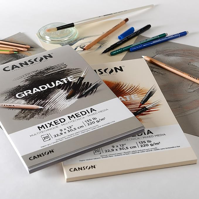 Canson Graduate Natural Mixed Media Pad, 9x12 inch, 20 Sheets | Artist Paper - Image 2