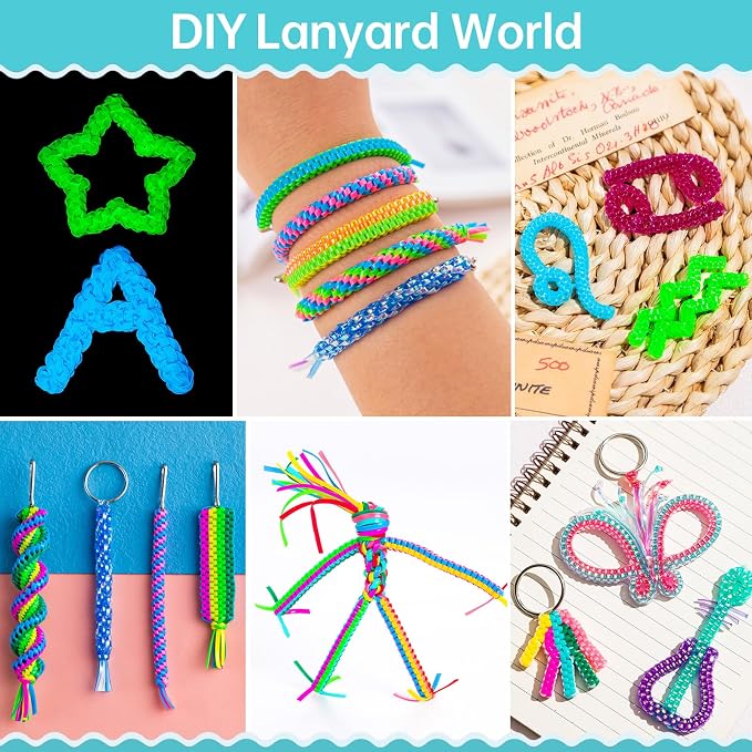 Lanyard String 40 Rolls Gimp String, Plastic Strings Lacing Cord, Boondoggle - Image 5