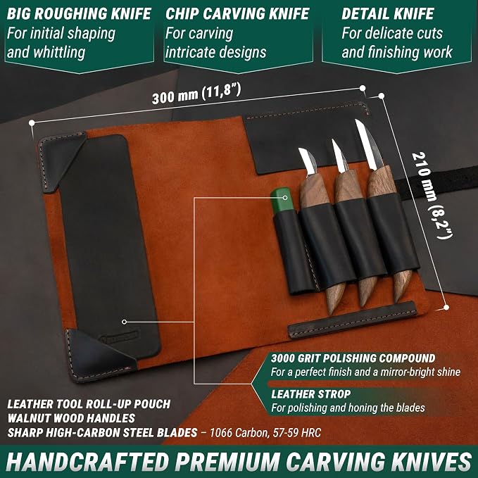 BeaverCraft Wood Carving Knife Set Deluxe S15X - Image 4